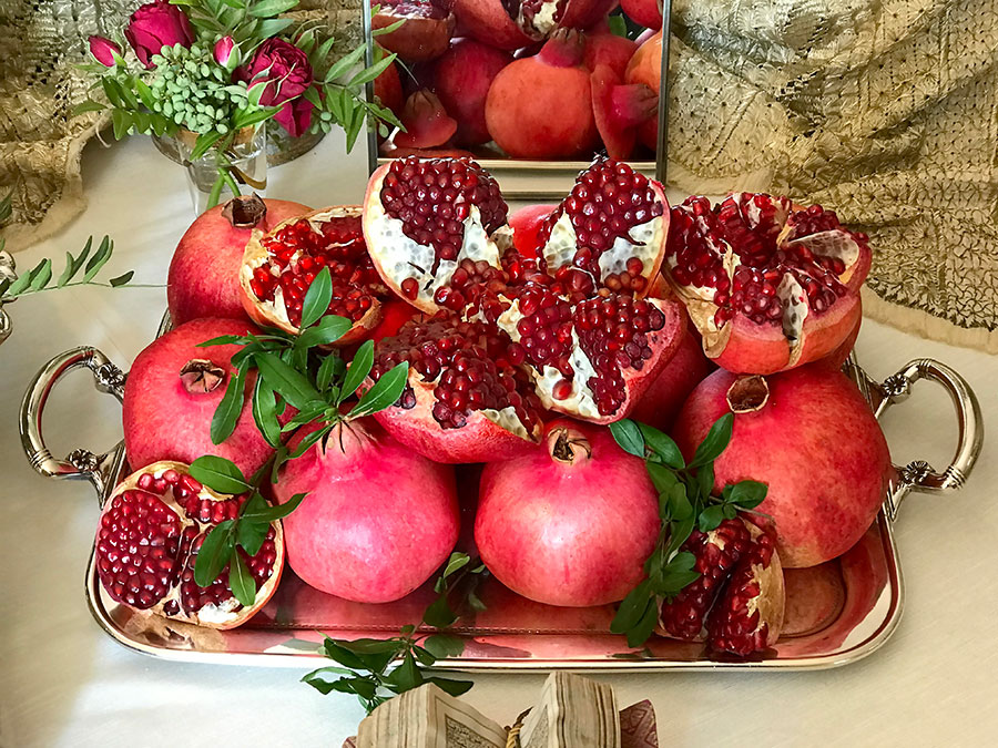 opened pomegranates
