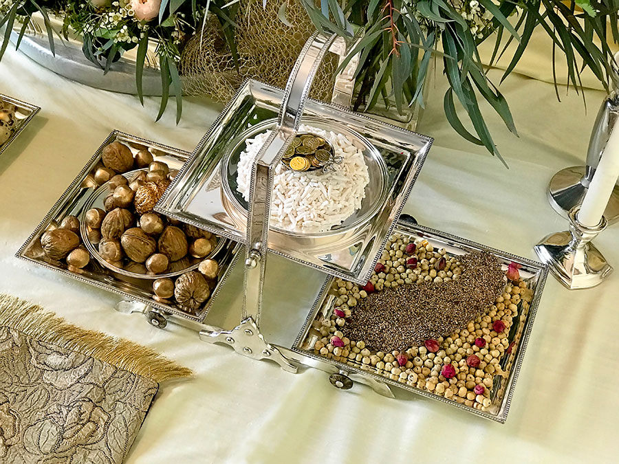 persian sugared almonds, gilded coins, gold nuts
