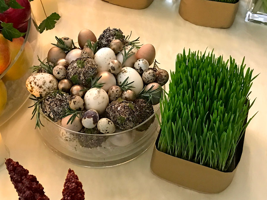 display of decorated eggs