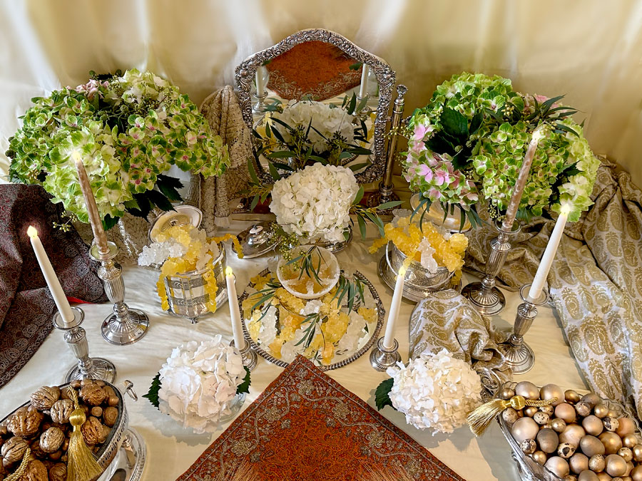 assortment of sensational hydrangeas in white and pastel shades and some foliage