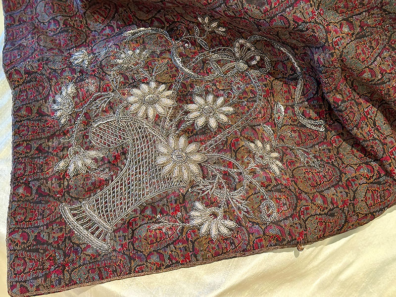 basket of flowers embroidered on persian textile basket of flowers embroidered on persian textile